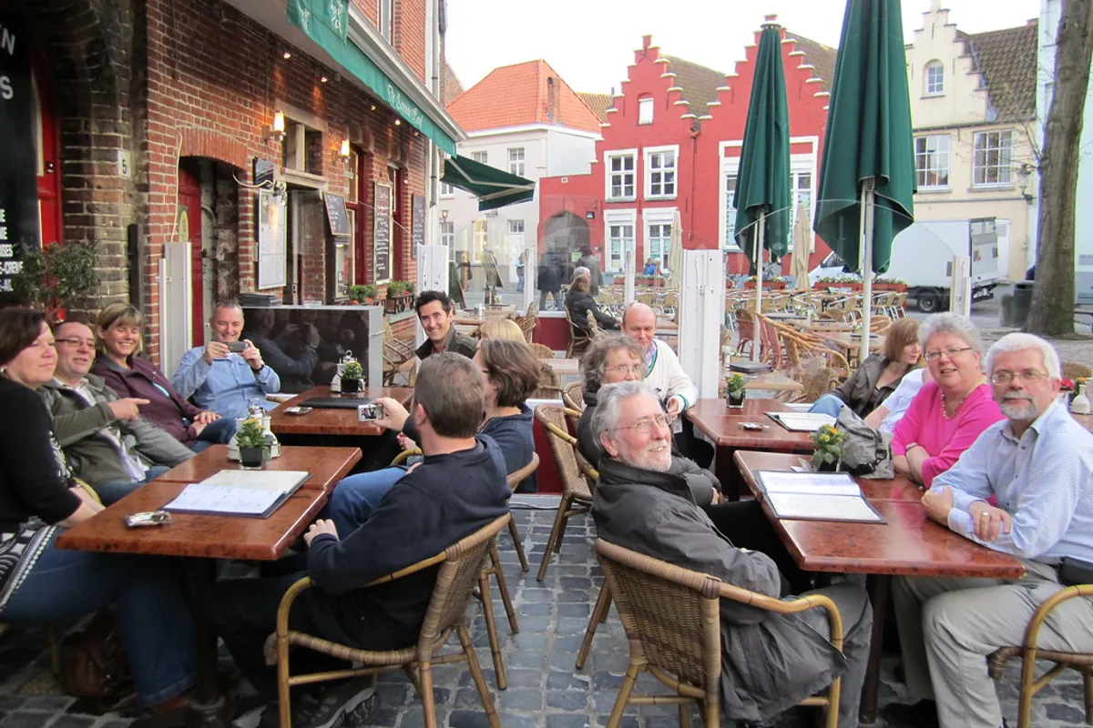 The terrace of 't Nieuw Walnutje in Bruges