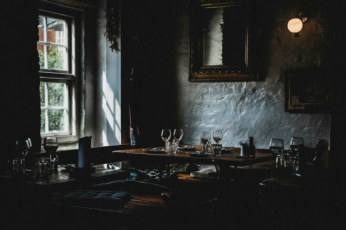 The intimate interior of a traditional European tavern